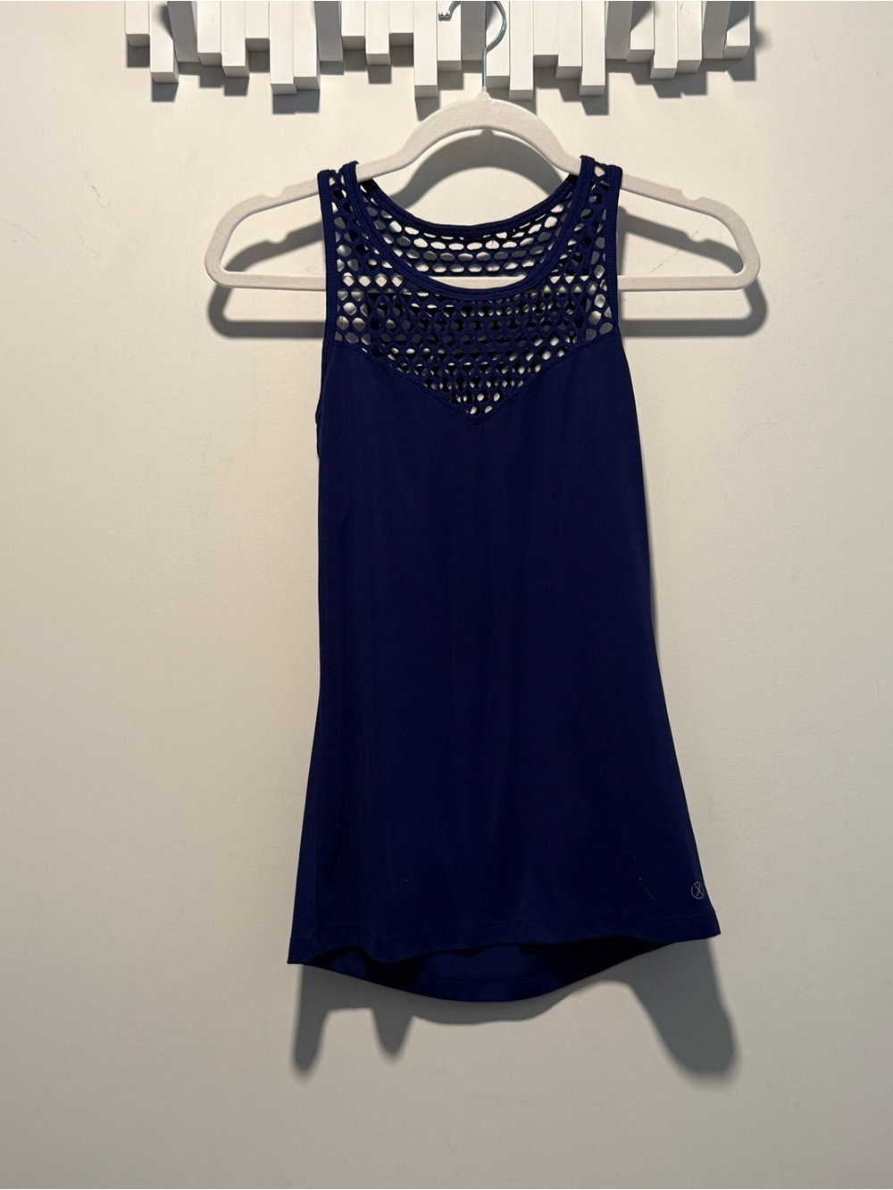 Deep purple Crochet Yoke Sleeveless Tank Top